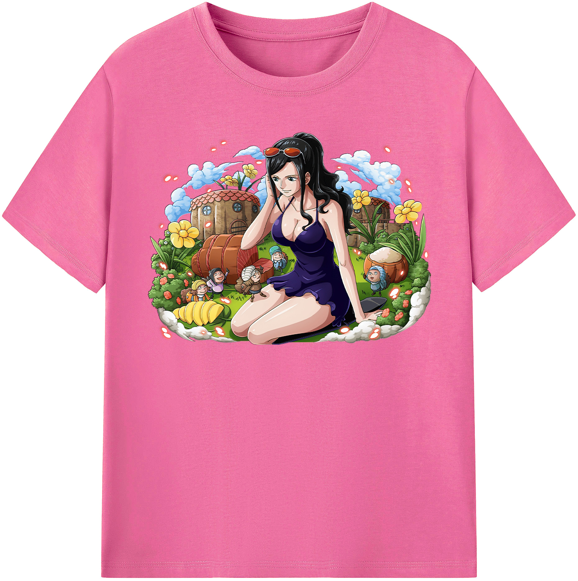 ワンピース ニコ・ロビン ONE PIECE Nico Robin レディースカジュアルプリントTシャツ（綿100％）